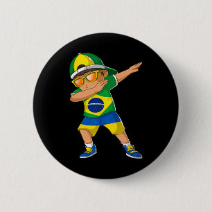 Half Braziliaanse Half Oekraïense Jongen Kind Braz Ronde Button 5,7 Cm