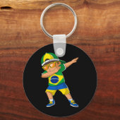 Half Braziliaanse half Oekraïense jongen kind Braz Sleutelhanger (Voorkant)