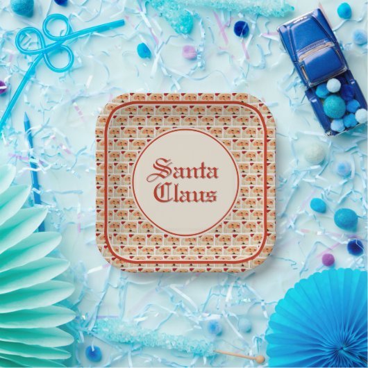 Half-Brick Patroon Van Geschilderde Sinterklaas Ge Papieren Bordje (Feest)