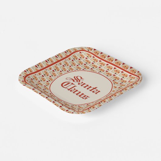 Half-Brick Patroon Van Geschilderde Sinterklaas Ge Papieren Bordje (Gebogen)