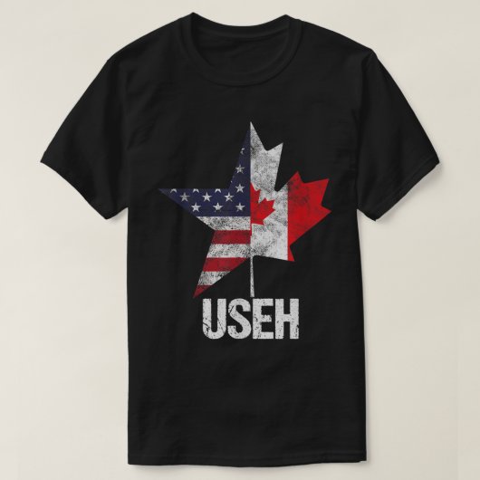 Half Canada American USEH Canada USA Flag United T-shirt (Design voorkant)