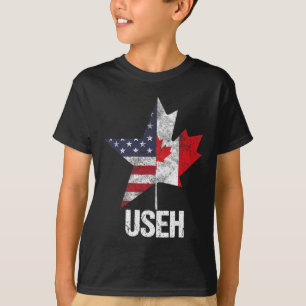 Half Canadaans Amerikaanse vlag Canada Verenigde S T-shirt