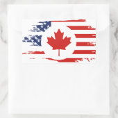 Half Canadees Amerikaans: Canada USA Maple Leaf Vl Rechthoekige Sticker (Tas)