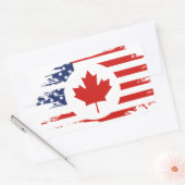 Half Canadees Amerikaans: Canada USA Maple Leaf Vl Rechthoekige Sticker (Envelop)