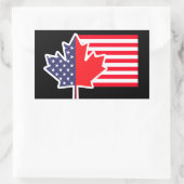 Half Canadees Amerikaans: Canada USA Maple Leaf Vl Rechthoekige Sticker (Tas)