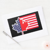 Half Canadees Amerikaans: Canada USA Maple Leaf Vl Rechthoekige Sticker (Envelop)