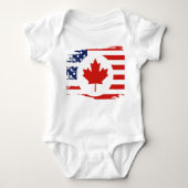 Half Canadees Amerikaans: Canada USA Maple Leaf Vl Romper (Voorkant)