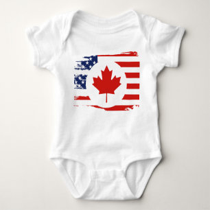 Half Canadees Amerikaans: Canada USA Maple Leaf Vl Romper