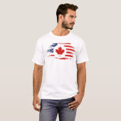 Half Canadees Amerikaans: Canada USA Maple Leaf Vl T-shirt (Voorkant volledig)