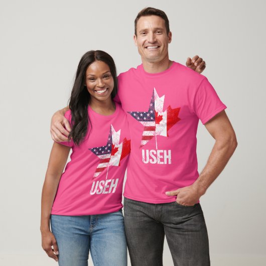 Half Canadees Amerikaans Useh Canada Verenigde Sta T-shirt (Unisex)