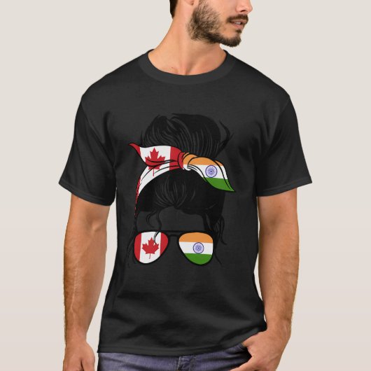 Half Canadees Half Indiase mix Canada en India Roo T-shirt (Voorkant)