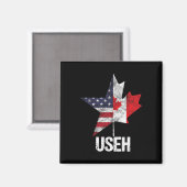Half Canadese Amerikaanse vlag Canada Verenigde St Magneet (Voorkant / Achterkant)