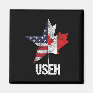 Half Canadese Amerikaanse vlag Canada Verenigde St Magneet