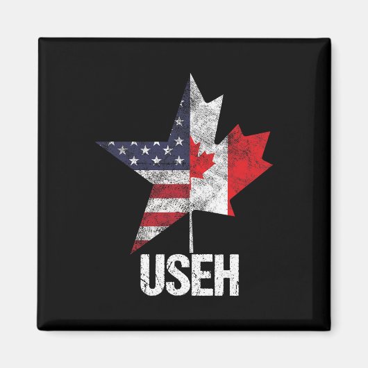 Half Canadese Amerikaanse vlag Canada Verenigde St Magneet (Voorkant)