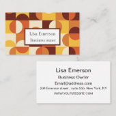 Half Century Half Circles Geel Sinaasappel Custom Visitekaartje (Voorkant / Achterkant)
