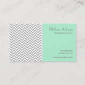 Half Chevron Pattern Grey and Mint Visitekaartje (Voorkant)