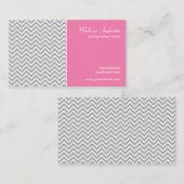 Half Chevron Pattern Grey and Pink Visitekaartje (Voorkant / Achterkant)