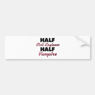 Half civiel ingenieur Half Vampire Bumpersticker
