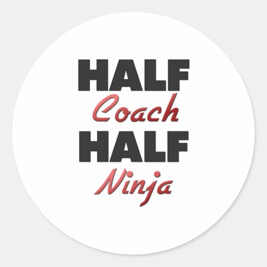 Half Coach Half Ninja Ronde Sticker (Voorkant)