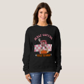 Half Coffee Half Leraar Retro School Leven Leraar Trui (Voorkant volledig)