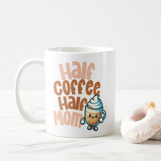 Half Coffee Half Moeder Koffiemok (Met donut)