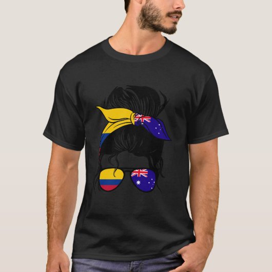 Half Colombiaans Half Australisch Mix Colombia en  T-shirt (Voorkant)