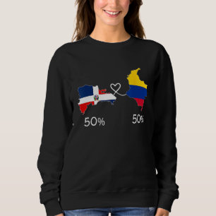 Half Colombiaans Half Dominicaanse Vlag Kaart DNA Trui