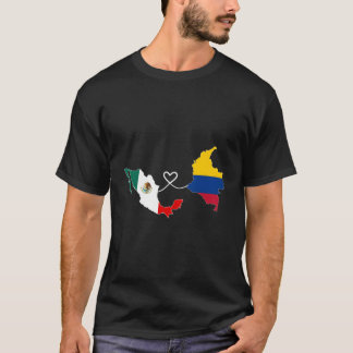 Half Colombiaans Half Mexicaans Vlaggenkaart DNA M T-shirt