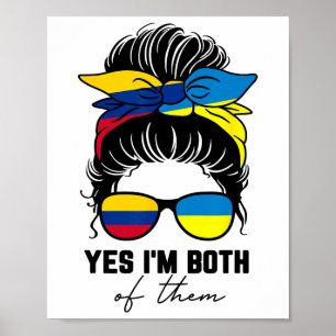 Half Colombiaans Half Oekraïens Meisje Colombia Oe Poster