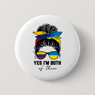 Half Colombiaans Half Oekraïens Meisje Colombia Oe Ronde Button 5,7 Cm