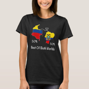 Half Colombiaanse Half Ecuadoraanse Vlagkaart Ecua T-shirt