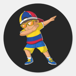 Half Colombiaanse Half Oekraïense Jongen Colombia Ronde Sticker