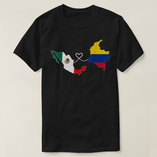 Half Colombiaanse Mexicaanse vlag DNA Mexico Co T-shirt (Design voorkant)