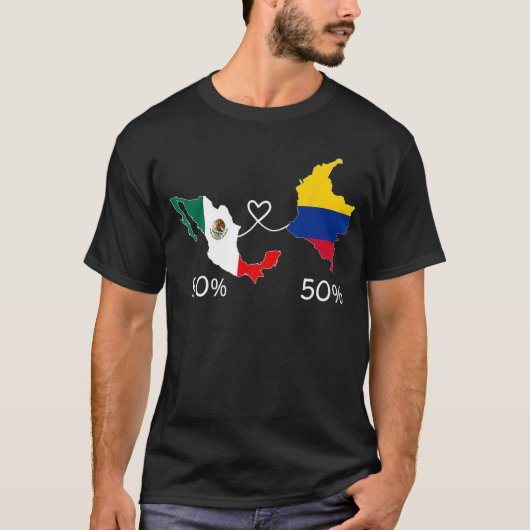 Half Colombiaanse Mexicaanse vlag: Mexico C T-shirt (Voorkant)