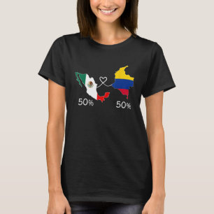 Half Colombiaanse Mexicaanse vlag: Mexico C T-shirt