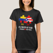Half Colombian Half Puerto Rican Flag Map Boricua T-shirt (Voorkant)