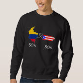 Half Colombian Half Puerto Rican Flag Map Love Col Trui (Voorkant)