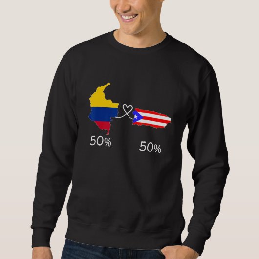 Half Colombian Half Puerto Rican Flag Map Love Col Trui (Voorkant)