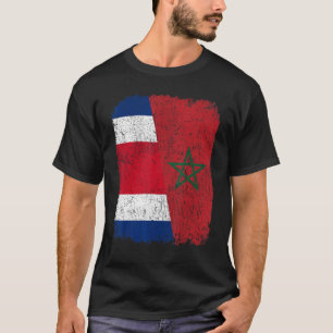 Half Costa Ricaans Half Marokkaanse vlag Erfgoed P T-shirt