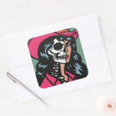 Half Cowgirl Half Skeleton Pop Art Spooky Stickers (Envelop)