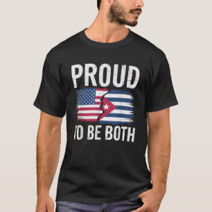 Half Cubaans Half Amerikaans Land Vlag Vlag Cuba A T-shirt