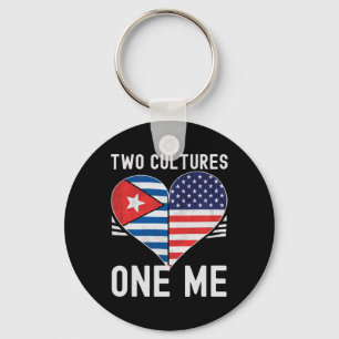 Half Cubaans Half Amerikaans Vlag Cuba Amerika Sleutelhanger