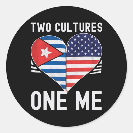 Half Cubaans Half Amerikaans Vlag Van De VS Cuba A Ronde Sticker (Voorkant)