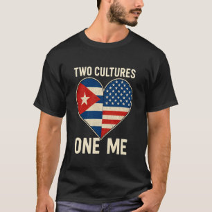Half Cubaans Half Amerikaans Vlag van de VS Cuba A T-shirt