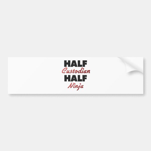 Half Custodian Half Ninja Bumpersticker (Voorkant)