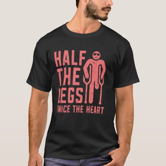 Half de benen twee keer het hart geamputeerde t-shirt (Voorkant)