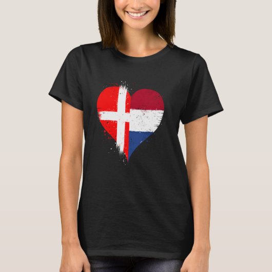 Half Deens Half Nederlands Een Denemarken Nederlan T-shirt (Voorkant)