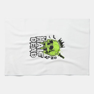 Half Dode Schedel Halloween Vintage Gravure T-shir Theedoek