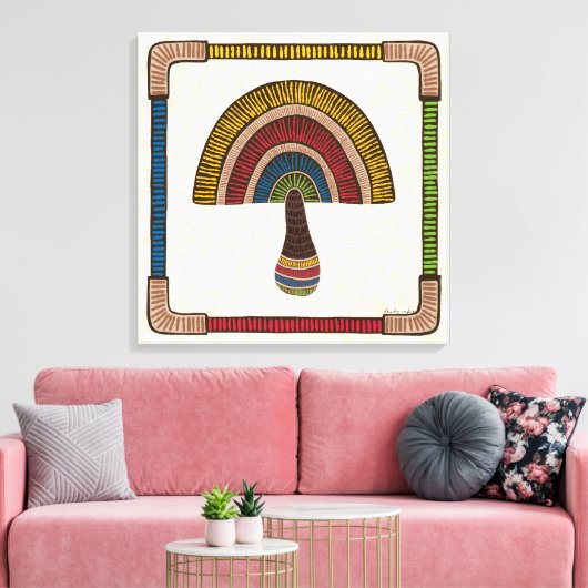 Half Dome Abstract Mushroom Canvas Afdruk (Insitu (Woonkamer))