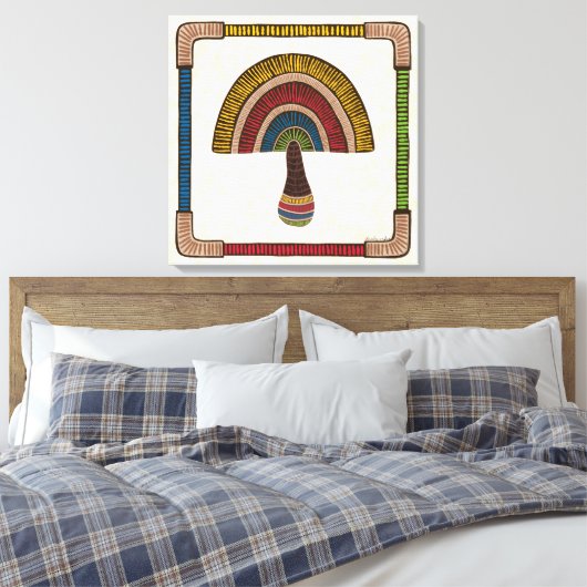 Half Dome Abstract Mushroom Canvas Afdruk (Insitu (Slaapkamer))
